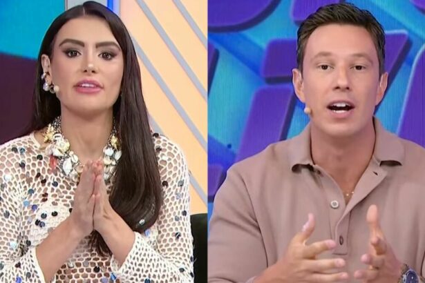 Gaby Cabrini e Gabriel Cartolano em uma montagem no Fofocalizando
