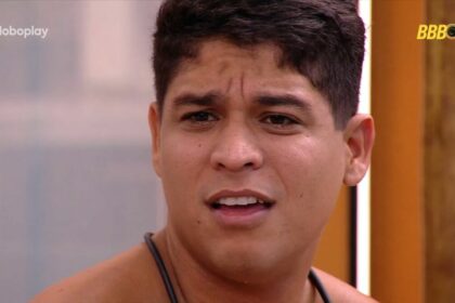 Guilherme em conversa na área externa do BBB 25