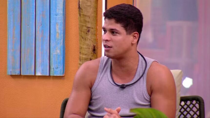Guilherme em conversa na área externa do BBB 25