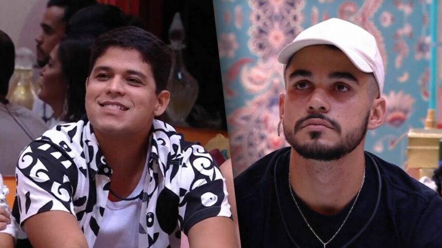Guilherme divide tela com João Gabriel que está sério após ser barrado da Festa do Líder do BBB 25