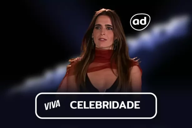 Maria Clara Diniz na arte do resumo da novela Celebridade no Viva
