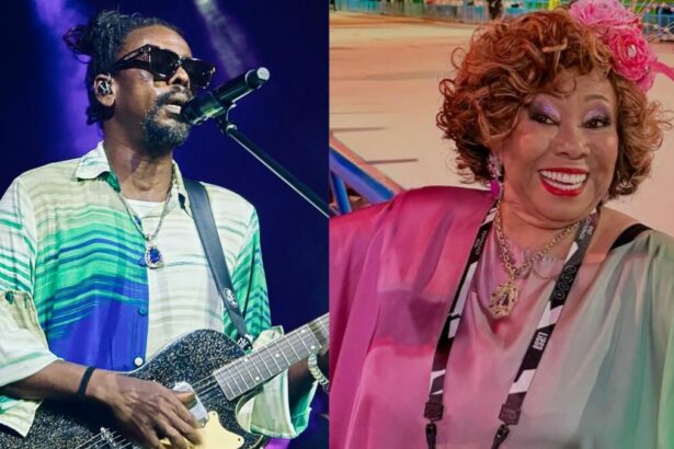 Seu Jorge e Alcione em uma montagem