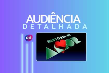 Logo da novela Historia de Amor na arte da audiência detalhada