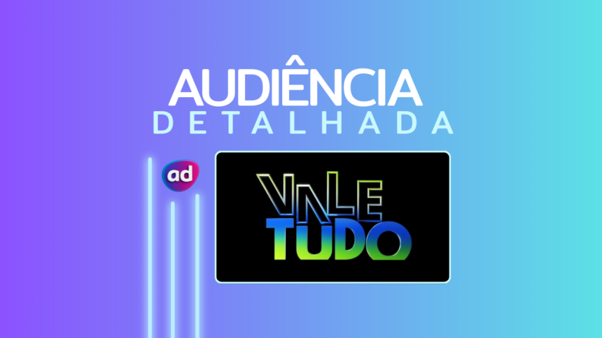 Logo da novela Vale Tudo na arte da audiência detalhada