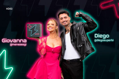 Giovanna e Diego na arte de divulgação do Power Couple Brasil