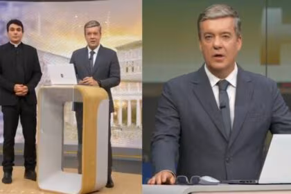 Roberto kovalick em uma montagem no hora 1 e jh