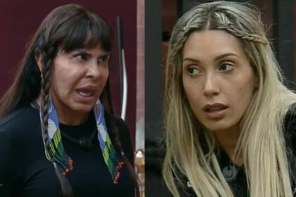 Gretchen e Talira em uma montagem no Power Couple
