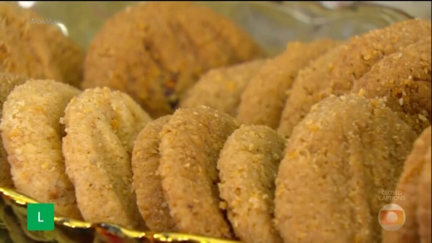 Biscoito de amendoim com farinha de rosca na tigela do Mais Você da Ana Maria Braga