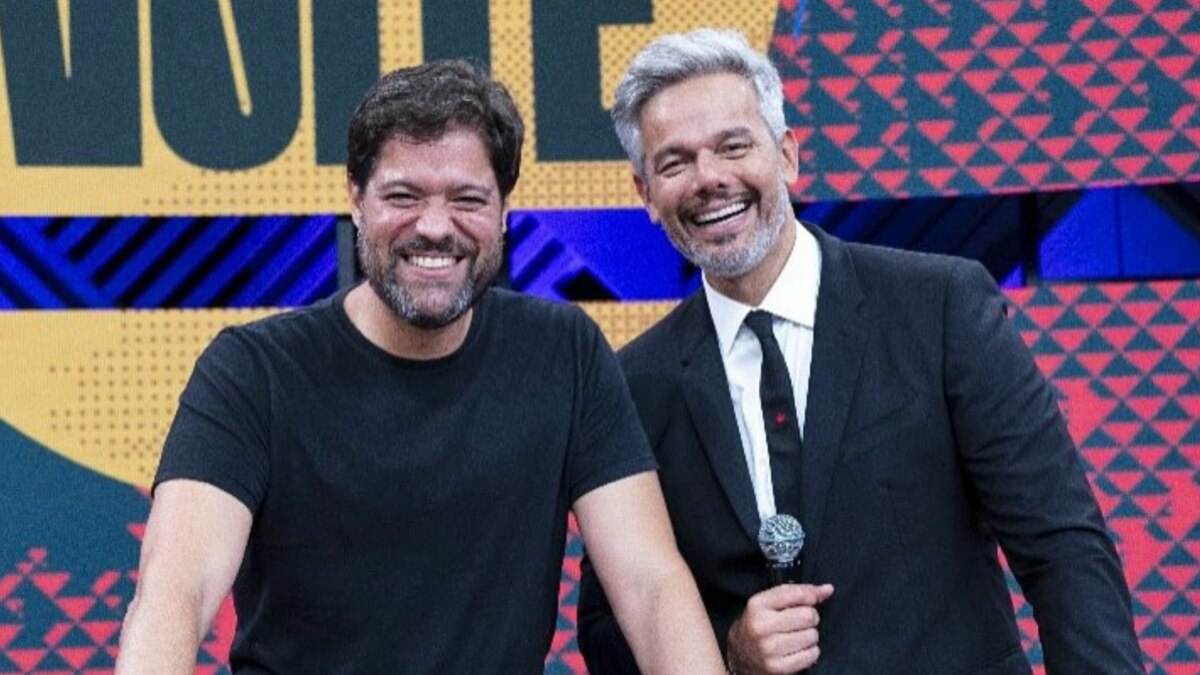 Ariel Jacobowitz e Otaviano Costa no cenário do Melhor da Noite