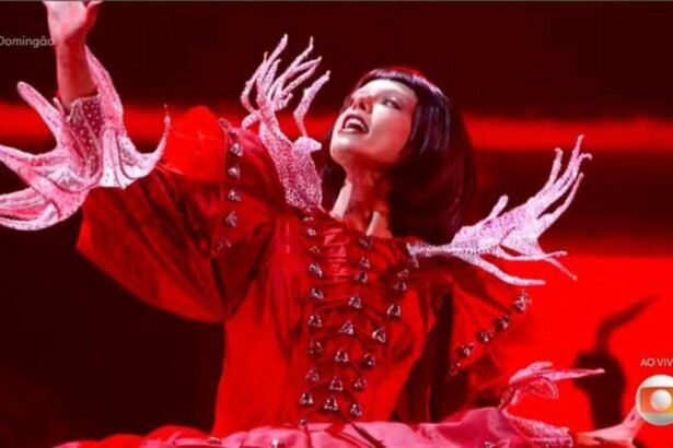 Giovanna Lancellotti interpretando Lady Gaga no Domingão