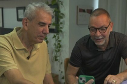 Ricardo Trajano e André Junqueira em trecho de entrevista para o Globo Repórter