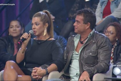 Adriana e Dhomini em trecho da final do Power Couple
