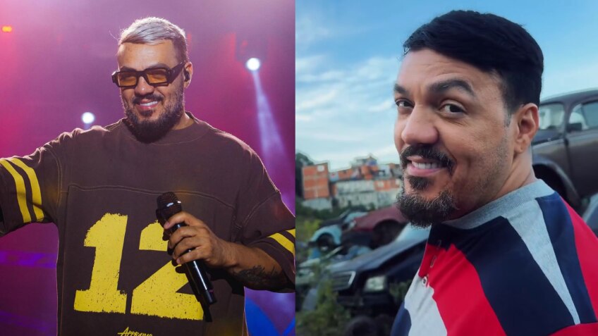 Comparação de duas imagens do Belo, antes e depois, da repaginada no visual 