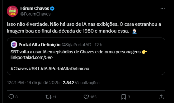 Menção do Fórum Chaves a reportagem do Portal AltaDefinição