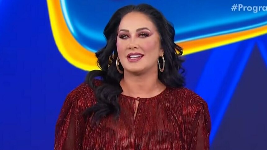 Helen Ganzarolli em trecho do quinto sorteio da Tele Sena