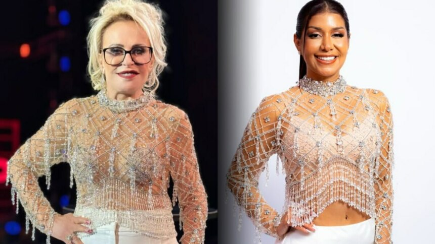 Ana Maria Braga e Priscila Senna usam blusa transparente com pedrarias e franjas em eventos marcantes da TV e música