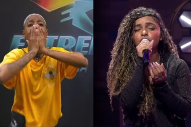Bea e Camille Vitoria em uma montagem no reality Estrela da Casa