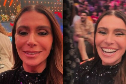 Giovanna Antonelli se diverte com a plateia do Domingão com Huck