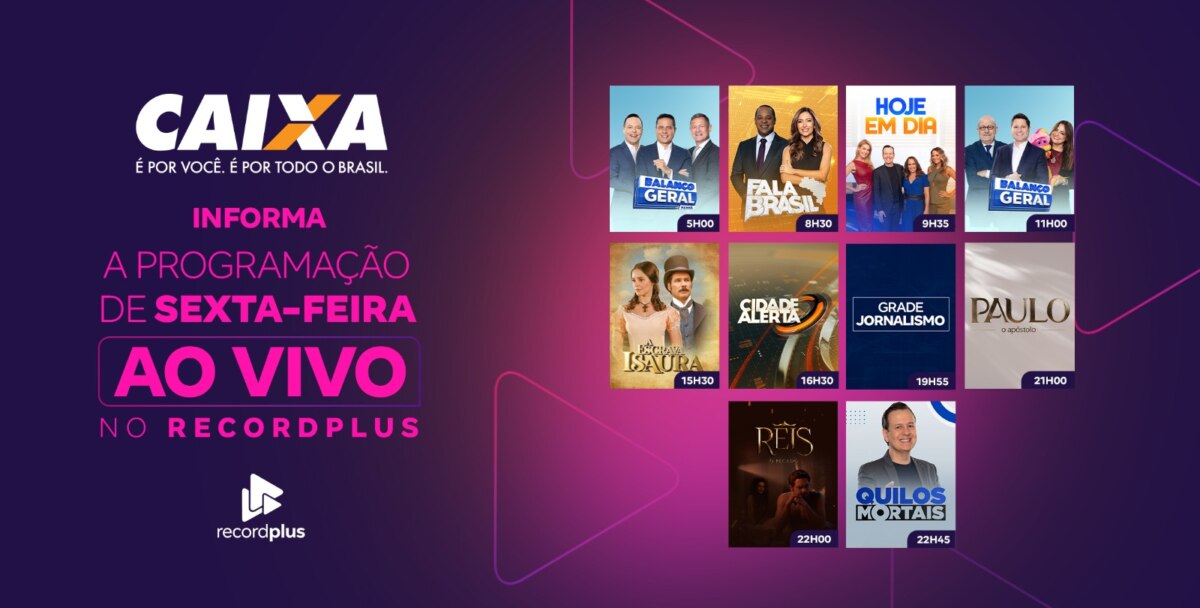 Patrocínio Caixa anunciou no RecordPlus