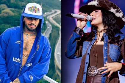 Zé Felipe e Ana Castela em uma montagem