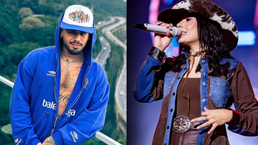 Zé Felipe e Ana Castela em uma montagem