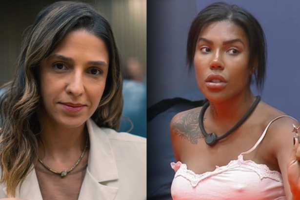 Ana Carolina Oliveira e Carol Lekker, em A Fazenda, em uma montagem