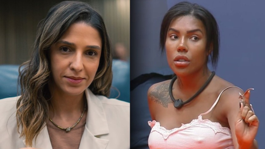 Ana Carolina Oliveira e Carol Lekker, em A Fazenda, em uma montagem