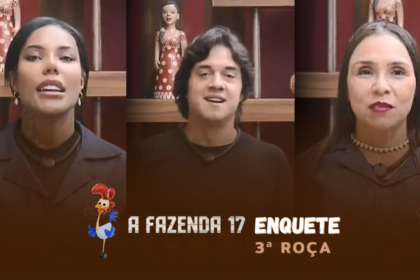 Carol. Guilherme Boury e Yoná no canto da sala de A Fazenda 17 pedindo votos na terceira Roça da temporada