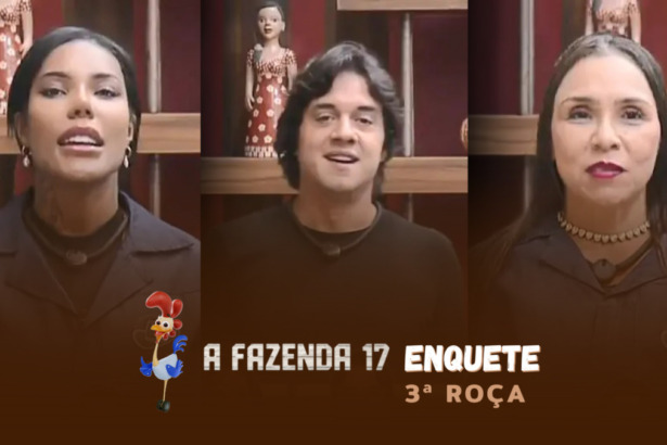 Carol. Guilherme Boury e Yoná no canto da sala de A Fazenda 17 pedindo votos na terceira Roça da temporada
