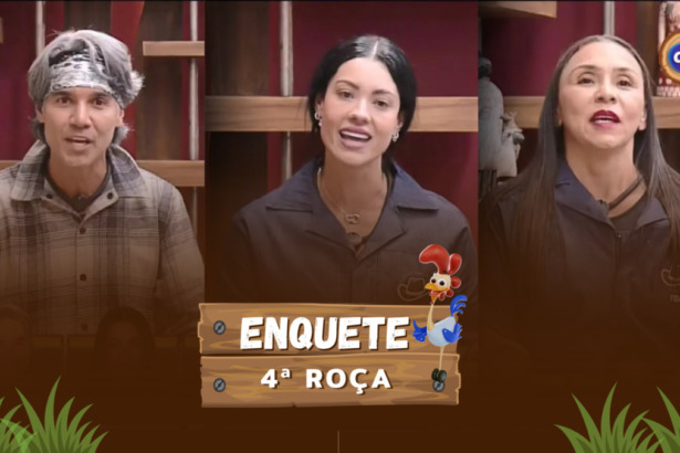 Fernando Sampaio, Rayane e Yoná pedem votos em pé na sala de A Fazenda 17