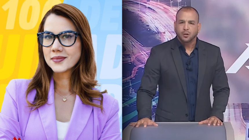 Dani Mazzei divide tela com Murilo Vilas Boas em cenários distintos da TV Aratu, afiliada do SBT