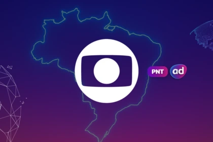 Logo da TV Globo no mapa do Painel Nacional de Televisão, a audiência do PNT