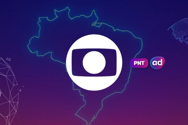 Logo da TV Globo no mapa do Painel Nacional de Televisão, a audiência do PNT