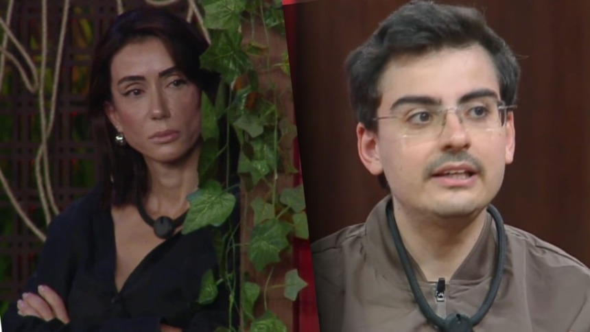Michelle Barros e Dudu Camargo em uma montagem na A Fazenda