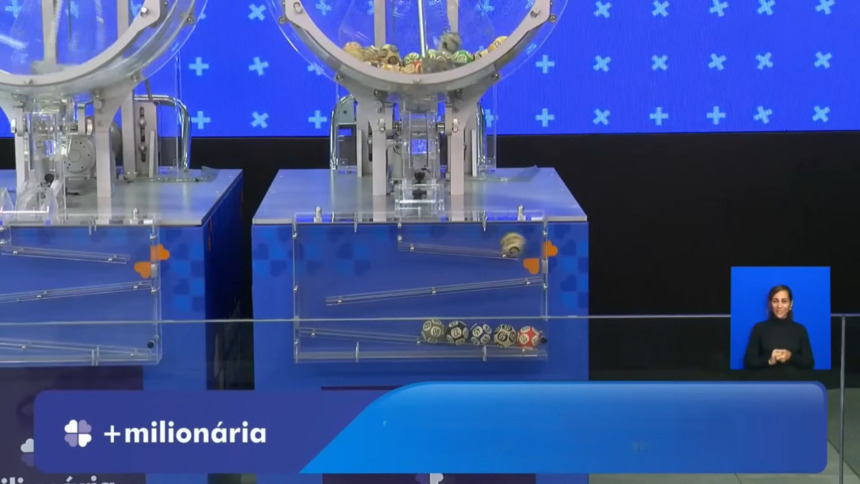 Bolas da +Milionária pronta pare descerem no globo do sorteio