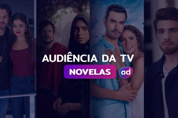 Protagonistas das novelas da TV Globo, RECORD, SBT e Band na arte das audiências da TV