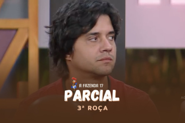 Guilherme Boury olhando para a lateral na formação da terceira Roça de A Fazenda 17
