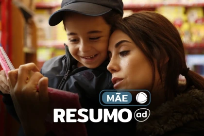 Protagonistas na arte do resumo diário da novela turca Mãe
