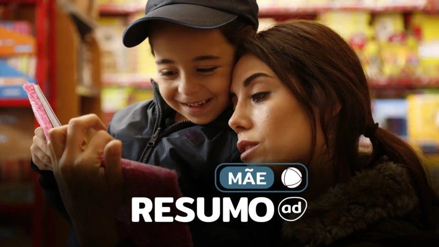 Protagonistas na arte do resumo diário da novela turca Mãe