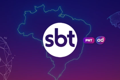Logo do SBT no mapa do Painel Nacional de Televisão, a audiência do PNT