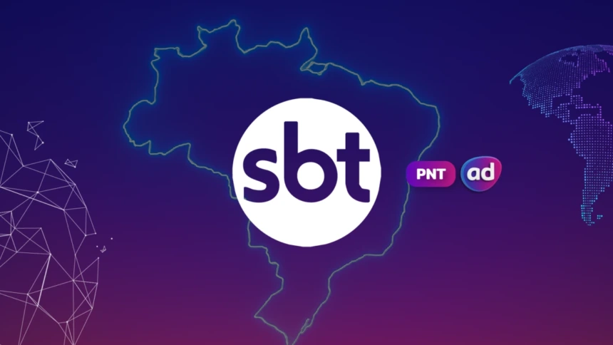 Logo do SBT no mapa do Painel Nacional de Televisão, a audiência do PNT