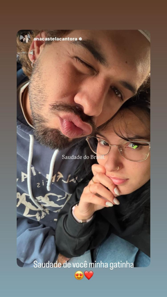 Zé Felipe e Ana Castela trocaram mensagens carinhosas nos stories do Instagram