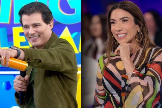 Montagem dos apresentadores Celso Portiolli do Domingo Legal e Patricia Abravanel do Programa Silvio Santos, ambos do SBT