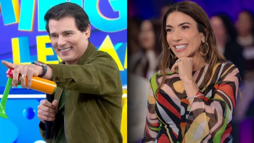Montagem dos apresentadores Celso Portiolli do Domingo Legal e Patricia Abravanel do Programa Silvio Santos, ambos do SBT