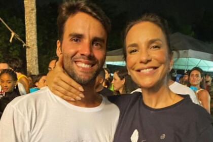 Daniel Cady e Ivete Sangalo abraçados e sorridentes