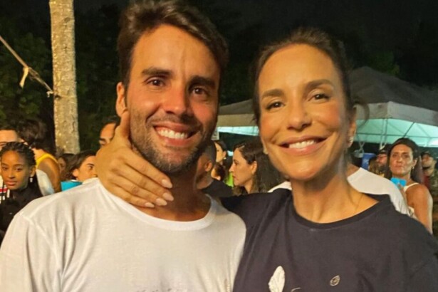 Daniel Cady e Ivete Sangalo abraçados e sorridentes