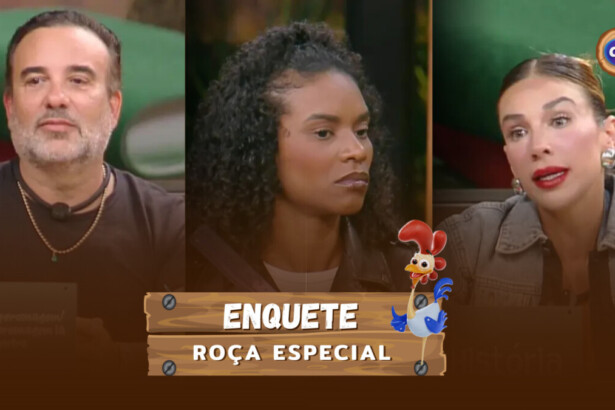 Fabiano, Kathy e Maria na arte da enquete da Roça Especial