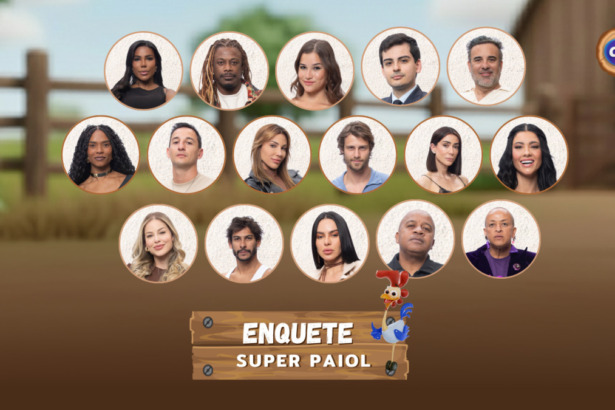 Peões na arte da enquete do Super Paiol de A Fazenda 17 com todos os participantes