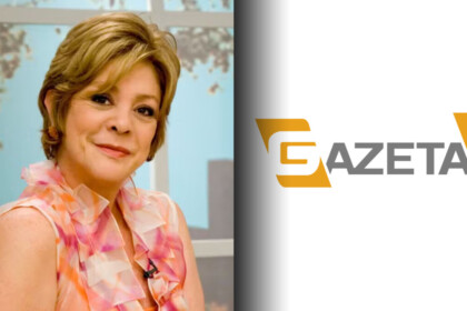 Ione Borges em montagem ao lado do logo da TV Gazeta