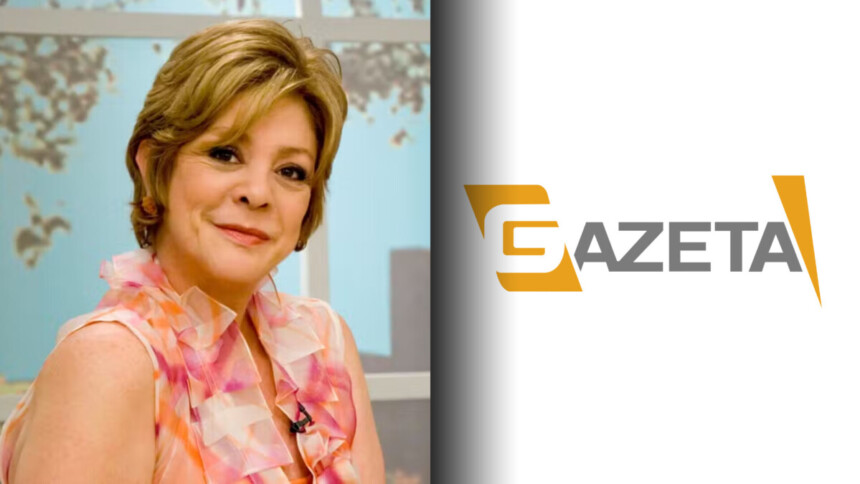Ione Borges em montagem ao lado do logo da TV Gazeta